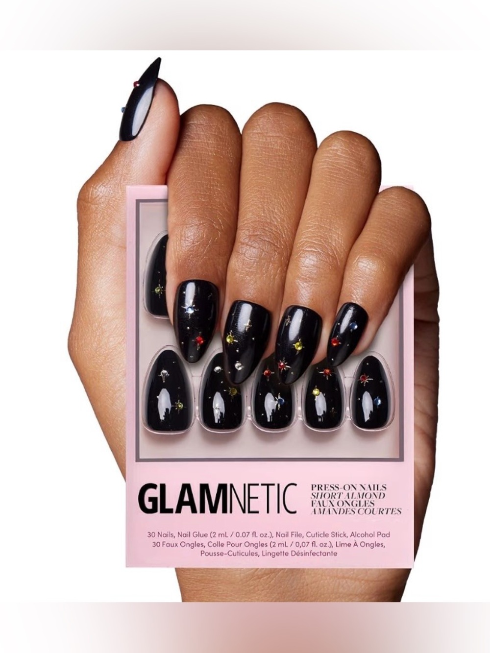 Glamnetic Short Almond Press-On Nails WINTER COMET nib